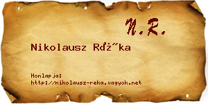 Nikolausz Réka névjegykártya